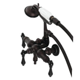Vintage CA19T5 Three-Handle 2-Hole Wall Mount Clawfoot Tub Faucet with Hand Shower, Oil Rubbed Bronze