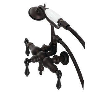 Vintage CA19T5 Three-Handle 2-Hole Wall Mount Clawfoot Tub Faucet with Hand Shower, Oil Rubbed Bronze