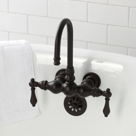 Vintage CA1T5 Two-Handle 2-Hole Wall Mount Clawfoot Tub Faucet, Oil Rubbed Bronze