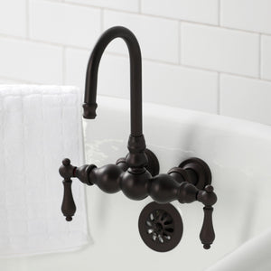 Vintage CA1T5 Two-Handle 2-Hole Wall Mount Clawfoot Tub Faucet, Oil Rubbed Bronze