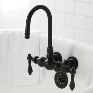 Vintage CA1T5 Two-Handle 2-Hole Wall Mount Clawfoot Tub Faucet, Oil Rubbed Bronze