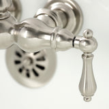 Vintage CA1T8 Two-Handle 2-Hole Wall Mount Clawfoot Tub Faucet, Brushed Nickel