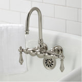 Vintage CA1T8 Two-Handle 2-Hole Wall Mount Clawfoot Tub Faucet, Brushed Nickel