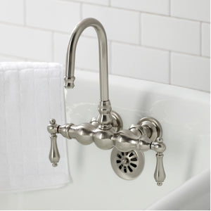 Vintage CA1T8 Two-Handle 2-Hole Wall Mount Clawfoot Tub Faucet, Brushed Nickel