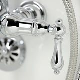 Vintage CA20T1 Three-Handle 2-Hole Wall Mount Clawfoot Tub Faucet with Hand Shower, Polished Chrome