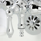 Vintage CA20T1 Three-Handle 2-Hole Wall Mount Clawfoot Tub Faucet with Hand Shower, Polished Chrome