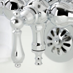 Vintage CA20T1 Three-Handle 2-Hole Wall Mount Clawfoot Tub Faucet with Hand Shower, Polished Chrome