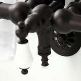 Vintage CA21T5 Three-Handle 2-Hole Wall Mount Clawfoot Tub Faucet with Hand Shower, Oil Rubbed Bronze