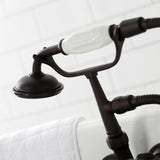Vintage CA21T5 Three-Handle 2-Hole Wall Mount Clawfoot Tub Faucet with Hand Shower, Oil Rubbed Bronze