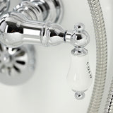 Vintage CA22T1 Three-Handle 2-Hole Wall Mount Clawfoot Tub Faucet with Hand Shower, Polished Chrome