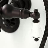 Vintage CA23T5 Three-Handle 2-Hole Wall Mount Clawfoot Tub Faucet with Hand Shower, Oil Rubbed Bronze