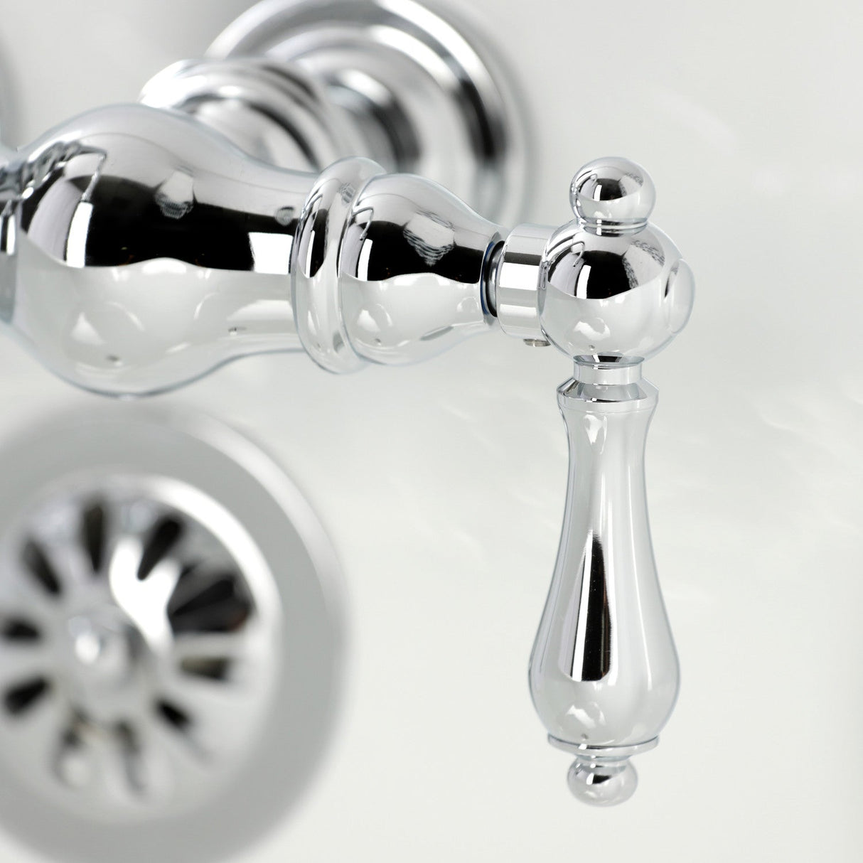 Vintage CA2T1 Two-Handle 2-Hole Wall Mount Clawfoot Tub Faucet, Polished Chrome