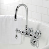 Vintage CA2T1 Two-Handle 2-Hole Wall Mount Clawfoot Tub Faucet, Polished Chrome
