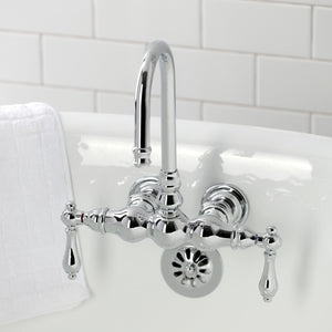 Vintage CA2T1 Two-Handle 2-Hole Wall Mount Clawfoot Tub Faucet, Polished Chrome