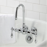 Vintage CA2T1 Two-Handle 2-Hole Wall Mount Clawfoot Tub Faucet, Polished Chrome