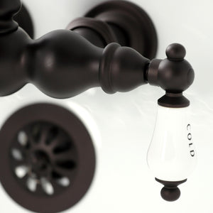 Vintage CA3T5 Two-Handle 2-Hole Wall Mount Clawfoot Tub Faucet, Oil Rubbed Bronze