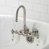Vintage CA3T8 Two-Handle 2-Hole Wall Mount Clawfoot Tub Faucet, Brushed Nickel