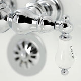 Vintage CA4T1 Two-Handle 2-Hole Wall Mount Clawfoot Tub Faucet, Polished Chrome