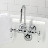 Vintage CA4T1 Two-Handle 2-Hole Wall Mount Clawfoot Tub Faucet, Polished Chrome