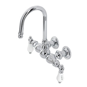 Vintage CA4T1 Two-Handle 2-Hole Wall Mount Clawfoot Tub Faucet, Polished Chrome