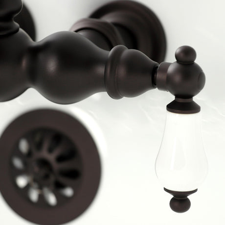 Vintage CA5T5 Two-Handle 2-Hole Wall Mount Clawfoot Tub Faucet, Oil Rubbed Bronze