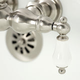 Vintage CA5T8 Two-Handle 2-Hole Wall Mount Clawfoot Tub Faucet, Brushed Nickel