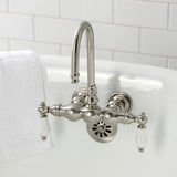 Vintage CA5T8 Two-Handle 2-Hole Wall Mount Clawfoot Tub Faucet, Brushed Nickel