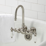 Vintage CA5T8 Two-Handle 2-Hole Wall Mount Clawfoot Tub Faucet, Brushed Nickel