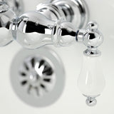 Vintage CA6T1 Two-Handle 2-Hole Wall Mount Clawfoot Tub Faucet, Polished Chrome