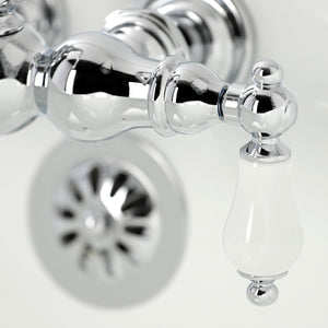 Vintage CA6T1 Two-Handle 2-Hole Wall Mount Clawfoot Tub Faucet, Polished Chrome