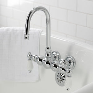 Vintage CA6T1 Two-Handle 2-Hole Wall Mount Clawfoot Tub Faucet, Polished Chrome