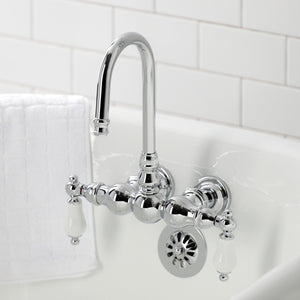 Vintage CA6T1 Two-Handle 2-Hole Wall Mount Clawfoot Tub Faucet, Polished Chrome