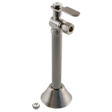 Whitaker CA8320BN 1/2-Inch Sweat x 3/8-Inch OD Comp Quarter-Turn Angle Stop Valve with 5-Inch Extension and Flange, Brushed Nickel