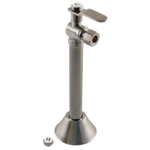 Whitaker CA8320BN 1/2-Inch Sweat x 3/8-Inch OD Comp Quarter-Turn Angle Stop Valve with 5-Inch Extension and Flange, Brushed Nickel
