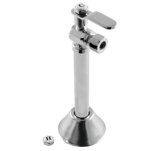 Whitaker CA8320CP 1/2-Inch Sweat x 3/8-Inch OD Comp Quarter-Turn Angle Stop Valve with 5-Inch Extension and Flange, Polished Chrome
