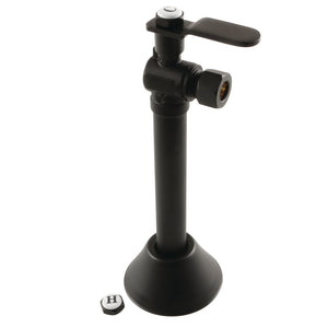 Whitaker CA8320MB 1/2-Inch Sweat x 3/8-Inch OD Comp Quarter-Turn Angle Stop Valve with 5-Inch Extension and Flange, Matte Black