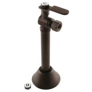 Whitaker CA8320ORB 1/2-Inch Sweat x 3/8-Inch OD Comp Quarter-Turn Angle Stop Valve with 5-Inch Extension and Flange, Oil Rubbed Bronze