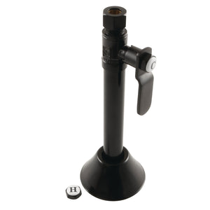 Whitaker CA8325MB 1/2-Inch Sweat x 3/8-Inch OD Comp Quarter-Turn Straight Stop Valve with 5-Inch Extension and Flange, Matte Black