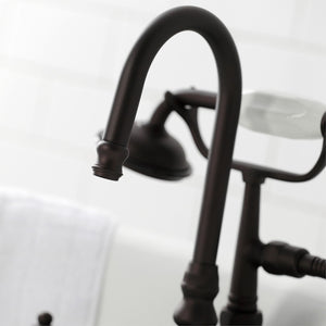 Vintage CA9T5 Three-Handle 2-Hole Wall Mount Clawfoot Tub Faucet with Hand Shower, Oil Rubbed Bronze