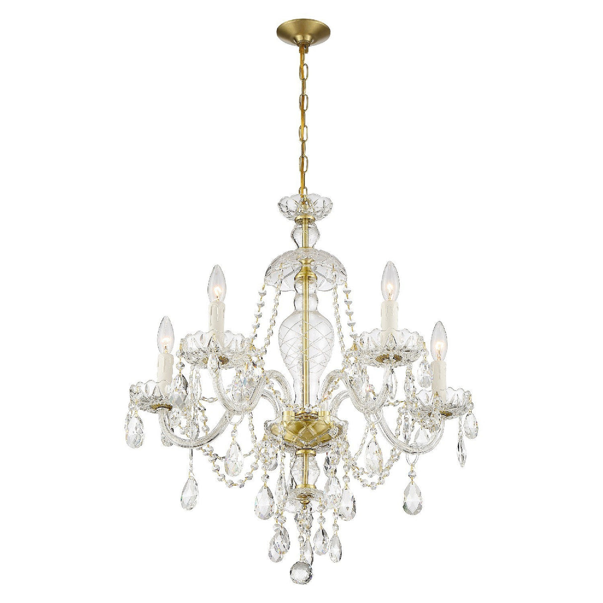 Candace 5 Light Polished Brass Chandelier CAN-A1305-PB-CL-MWP