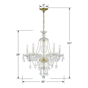 Candace 5 Light Polished Chrome Chandelier CAN-A1305-CH-CL-MWP