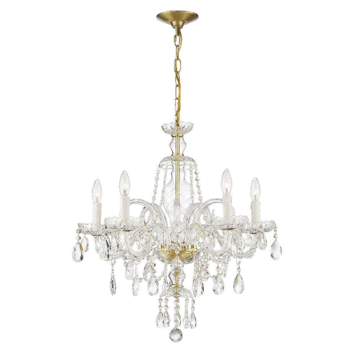 Candace 5 Light Polished Brass Chandelier CAN-A1306-PB-CL-MWP