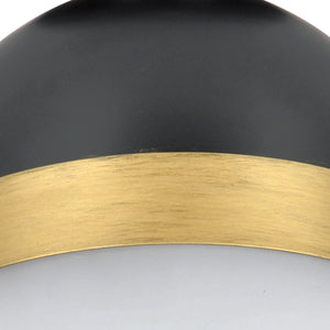Brian Patrick Flynn for Crystorama Capsule 1 Light Matte Black + Textured Gold Outdoor Semi Flush Mount CAP-8500-MK-TG