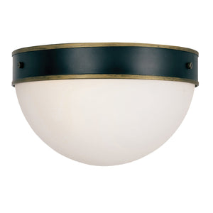 Brian Patrick Flynn for Crystorama Capsule 2 Light Matte Black + Textured Gold Outdoor Flush Mount CAP-8503-MK-TG