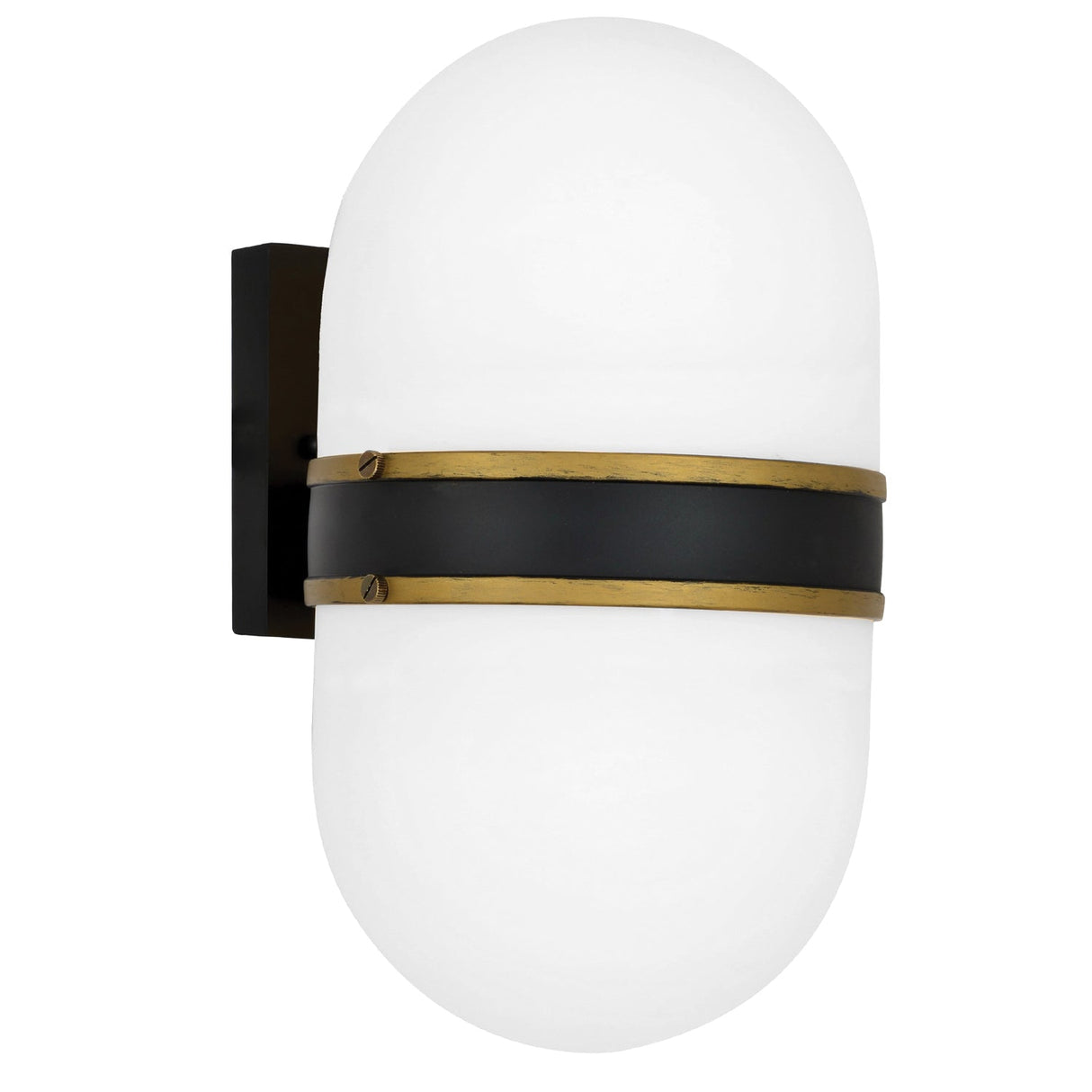Brian Patrick Flynn for Crystorama Capsule 2 Light Matte Black + Textured Gold Outdoor Sconce CAP-8504-MK-TG
