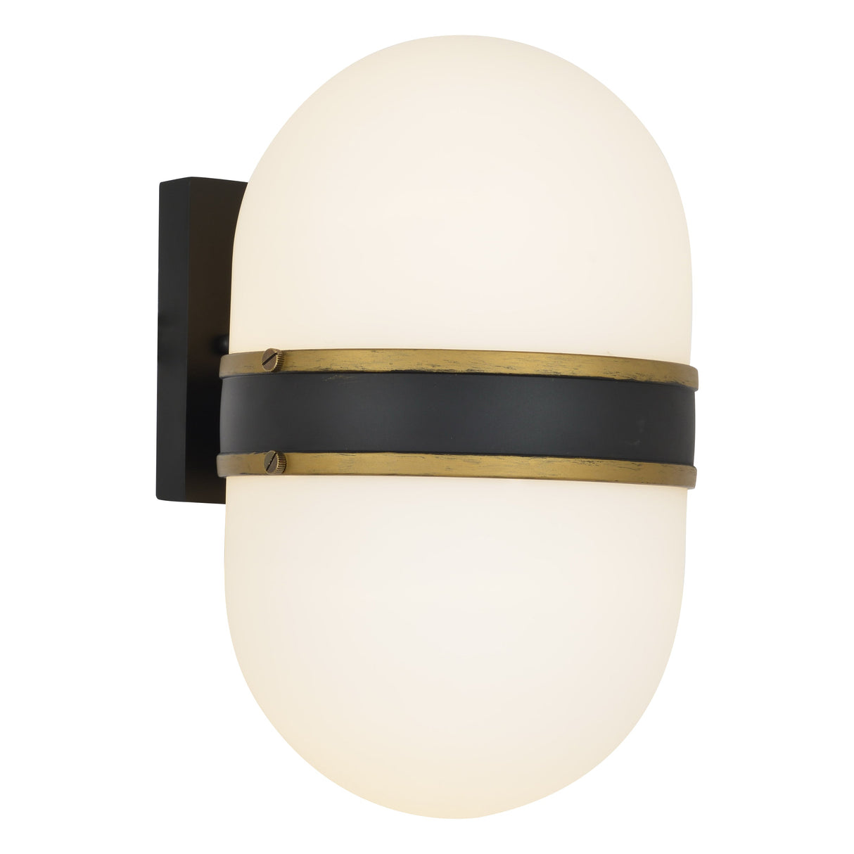 Brian Patrick Flynn for Crystorama Capsule 2 Light Matte Black + Textured Gold Outdoor Sconce CAP-8504-MK-TG