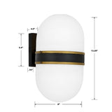 Brian Patrick Flynn for Crystorama Capsule 2 Light Matte Black + Textured Gold Outdoor Sconce CAP-8504-MK-TG
