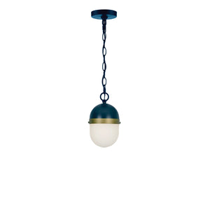Brian Patrick Flynn for Crystorama Capsule 1 Light Matte Black + Textured Gold Outdoor Pendant CAP-8505-MK-TG