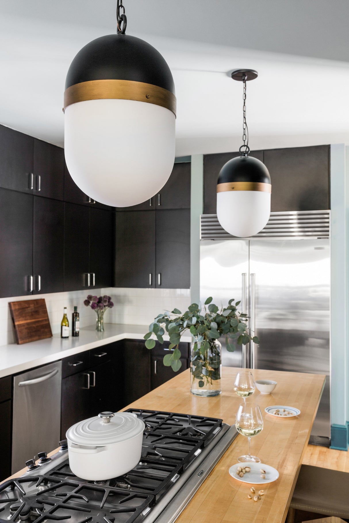 Brian Patrick Flynn for Crystorama Capsule 3 Light Matte Black + Textured Gold Outdoor Pendant CAP-8506-MK-TG