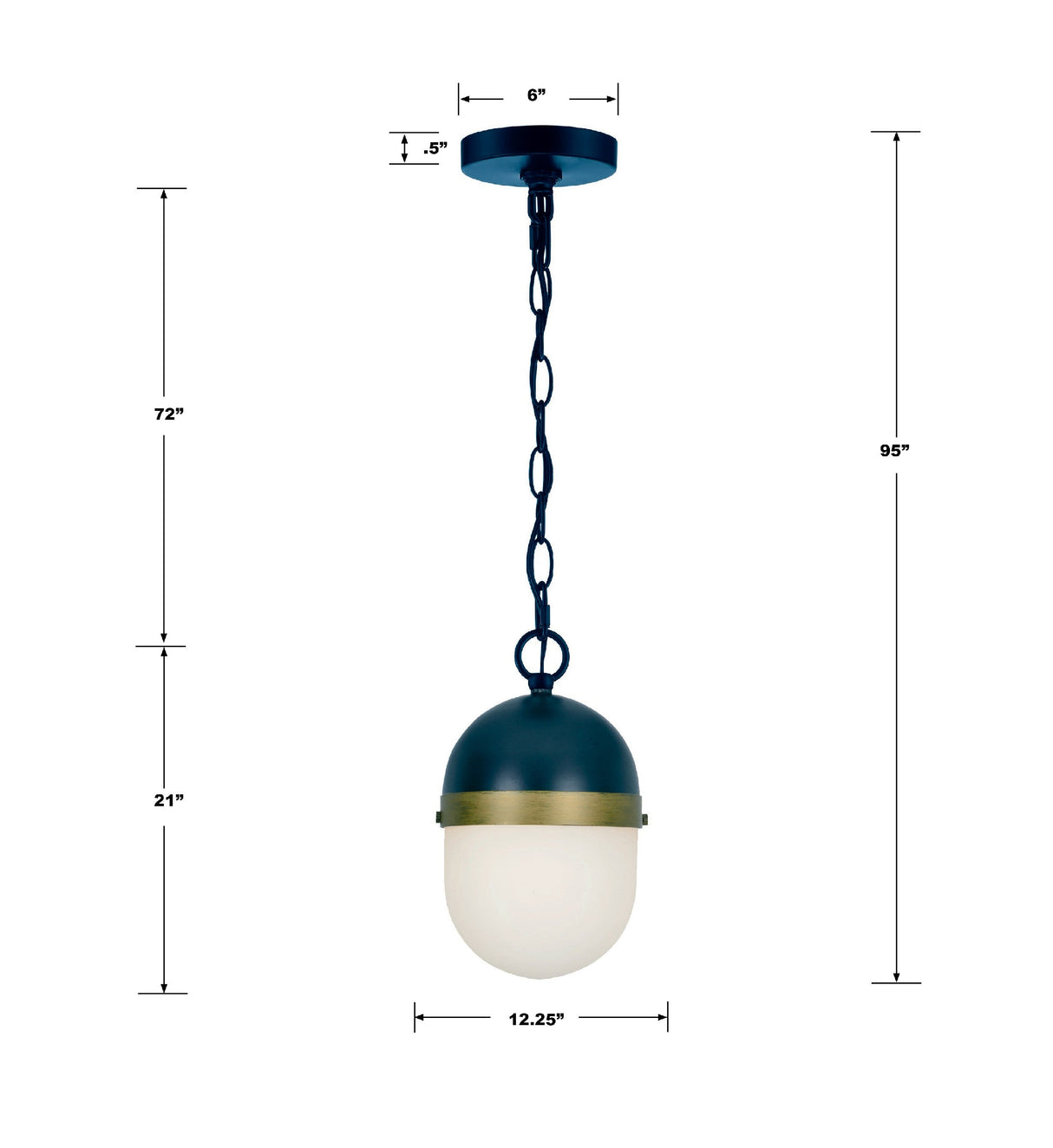 Brian Patrick Flynn for Crystorama Capsule 3 Light Matte Black + Textured Gold Outdoor Pendant CAP-8506-MK-TG
